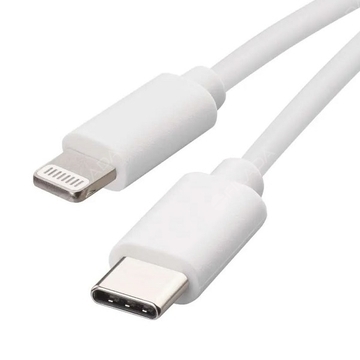 EMOS USB-C 2.0 / Lightning MFi 1m-bílý nabíjecí a datový kabel, bílý SM7015W 2335076014