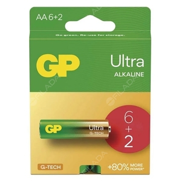 GP Ultra G-TECH alkalická baterie LR6/AA B02218 8ks 1013228100